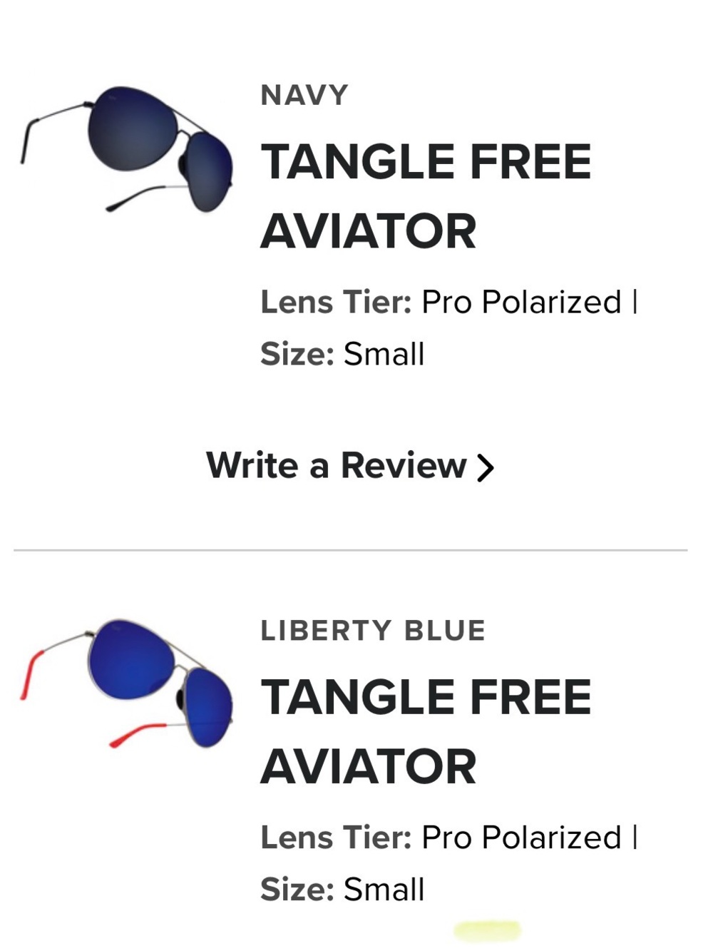 2 pairs Shady Rays Tangle Free Aviator Sunglasses (Small) - Navy / Liberty Blue